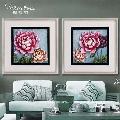 现代客厅装饰 3D树脂浮雕画的花卉艺术与批发优势